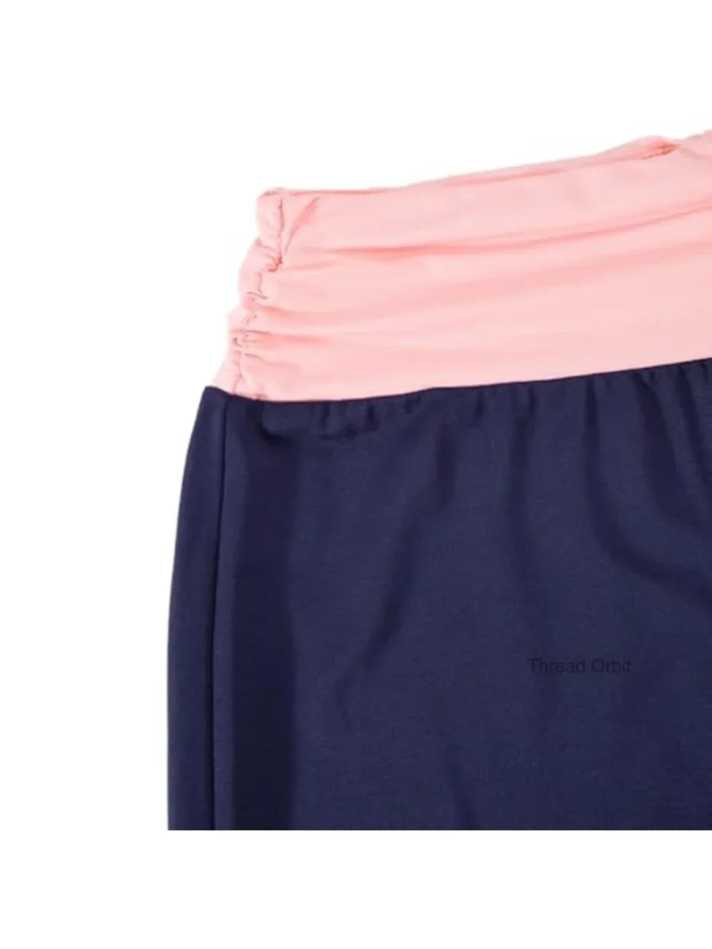 2-Piece Tween Girls Pants Set Contrast Foldover Elastic Waist Wide Leg